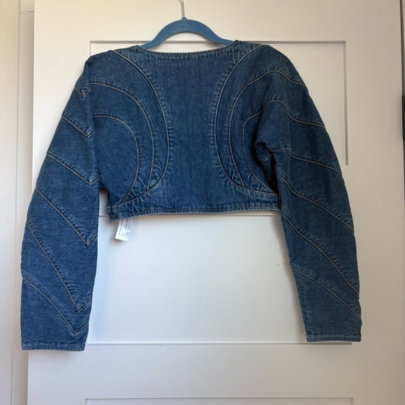 NWT Cult Gaia Alessandra Cropped Denim Jacket - Picture 8 of 8